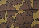 100% Eco Vero Viskose Crepe Riesenblume olive-braun